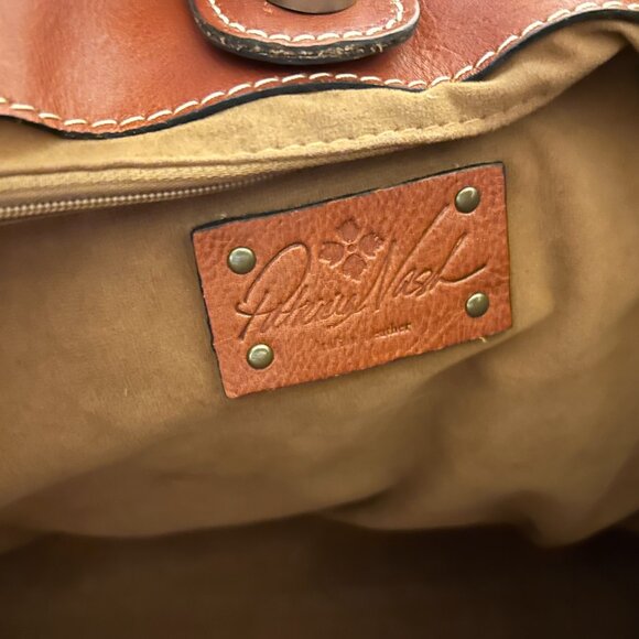 PATRICIA NASH Multi-Color Floral Print Italian Leather Shoulder Handbag - Picture 10 of 10